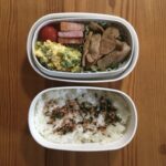 10月11日　豚肉焼き＆卵サラダ弁当