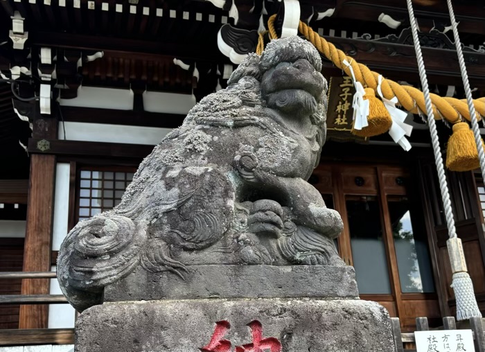 長津田　王子神社　子宝の狛犬