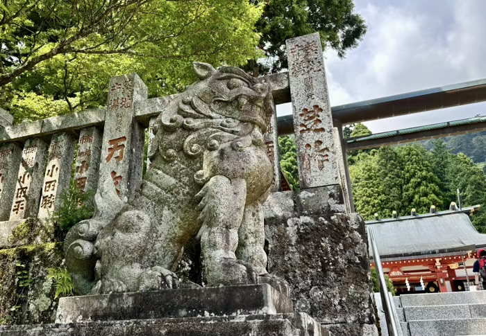 大山阿夫利神社　階段　狛犬