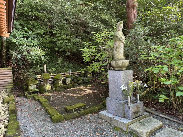 鎌倉　妙本寺　蛇苦止堂　観音像と小祠