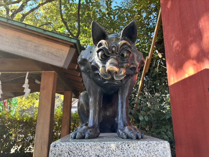 川崎　稲毛神社　天地睨みの狛犬