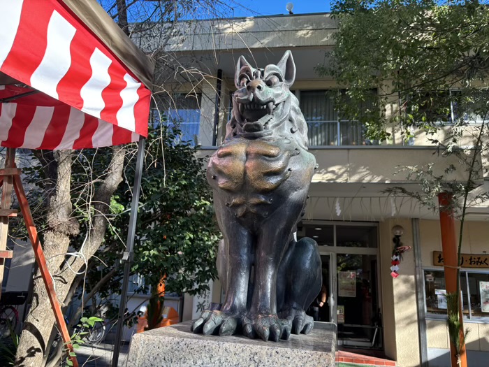 川崎　稲毛神社　天地睨みの狛犬