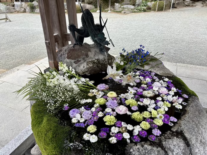 秦野　出雲大社相模分祠　梅まつり　花手水（手水舎）