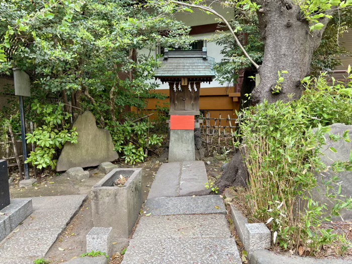 川崎　稲毛神社　弁財天社と御神水吹上げ井戸石枠