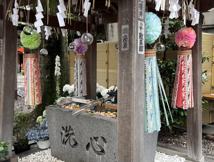 東京・品川　蛇窪神社　夏越大祓　花手水