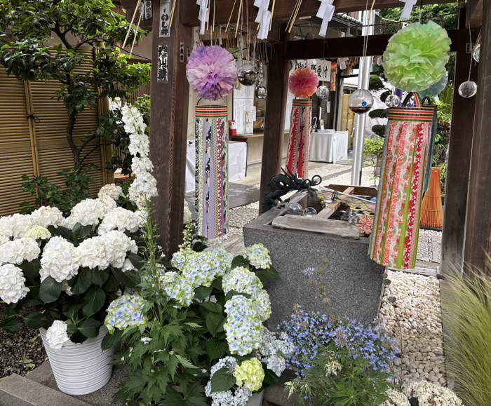 東京・品川　蛇窪神社　夏越大祓　花手水