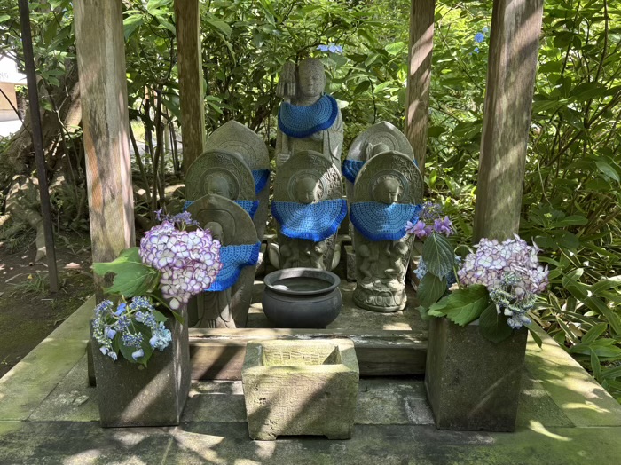 北鎌倉　明月院　紫陽花　お地蔵さん