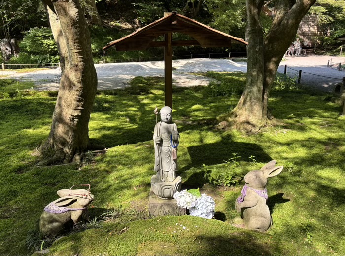 北鎌倉　明月院　紫陽花　お地蔵さん