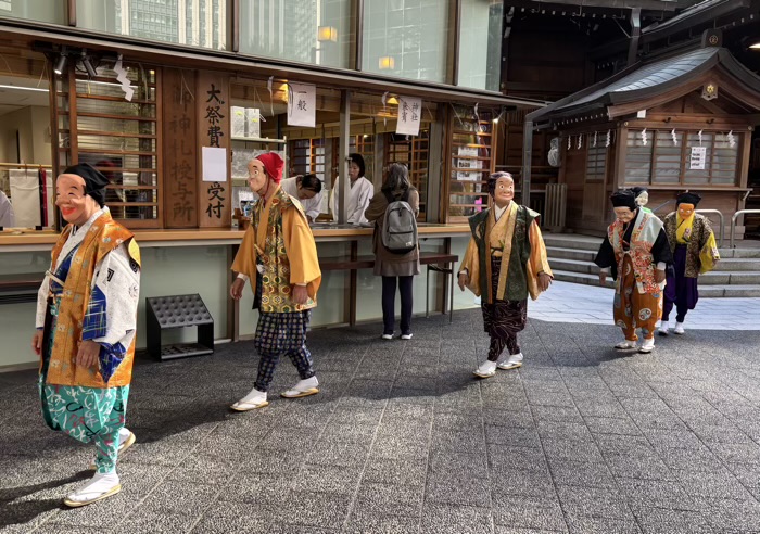 虎ノ門金刀比羅宮　例大祭　おかめひょっとこ民謡行列