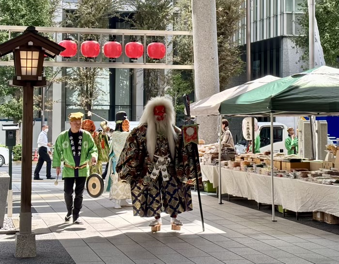 虎ノ門金刀比羅宮　例大祭　おかめひょっとこ民謡行列