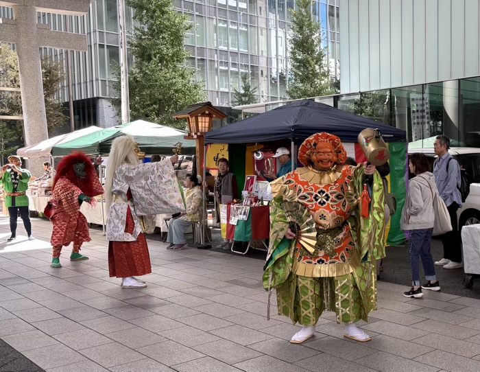 虎ノ門金刀比羅宮　例大祭　おかめひょっとこ民謡行列