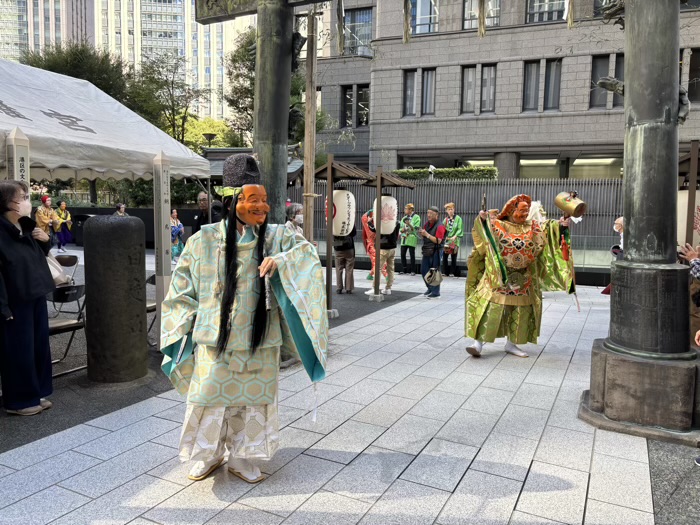 虎ノ門金刀比羅宮　例大祭　おかめひょっとこ民謡行列