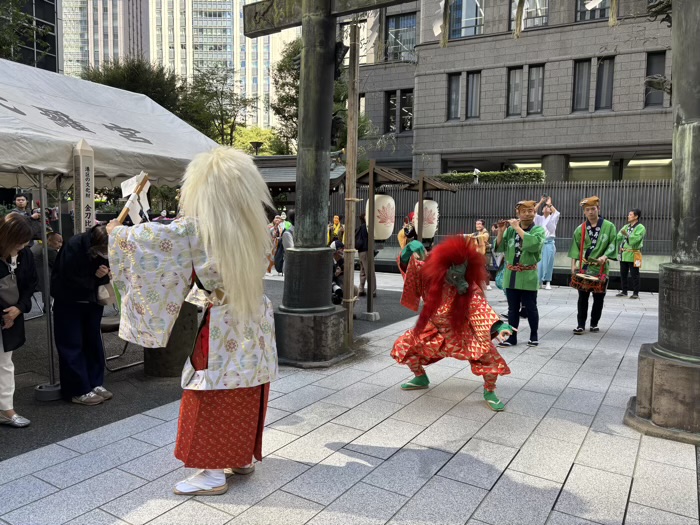 虎ノ門金刀比羅宮　例大祭　おかめひょっとこ民謡行列