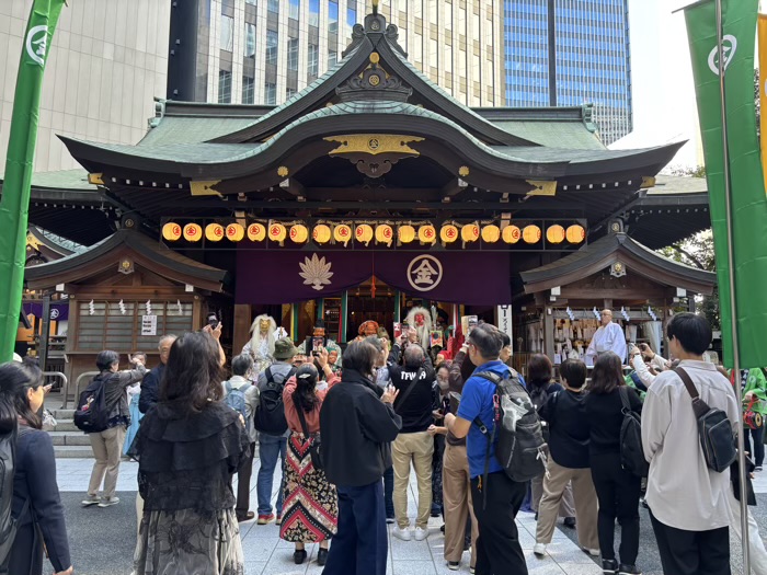 虎ノ門金刀比羅宮　例大祭　おかめひょっとこ民謡行列
