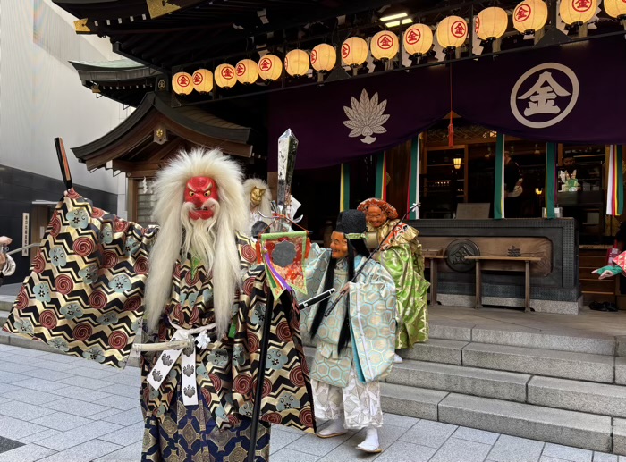 虎ノ門金刀比羅宮　例大祭　おかめひょっとこ民謡行列