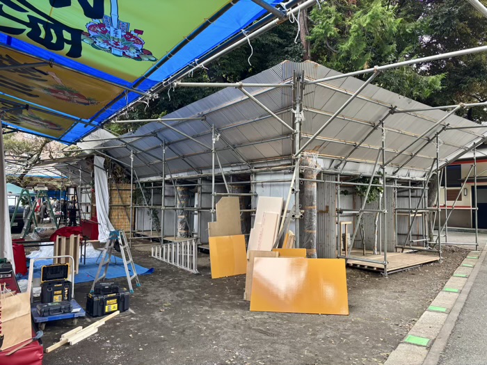 新宿 花園神社 酉の市の準備