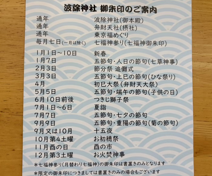 築地　波除神社　御朱印一覧