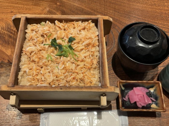 門前仲町 門前茶屋 ランチメニュー 季節の蒸籠めし(桜海老)