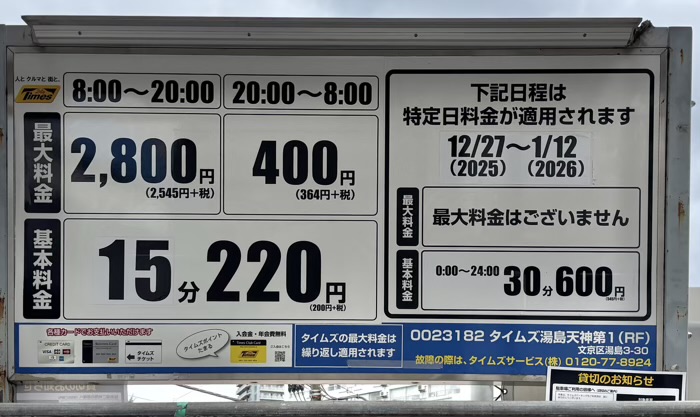 文京区　湯島天満宮　例大祭　駐車場