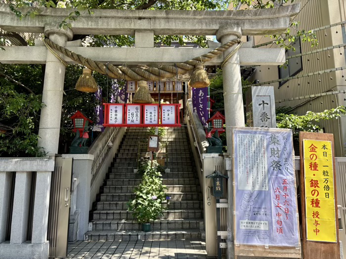 麻布十番 十番稲荷神社 集財祭(あじさいまつり)