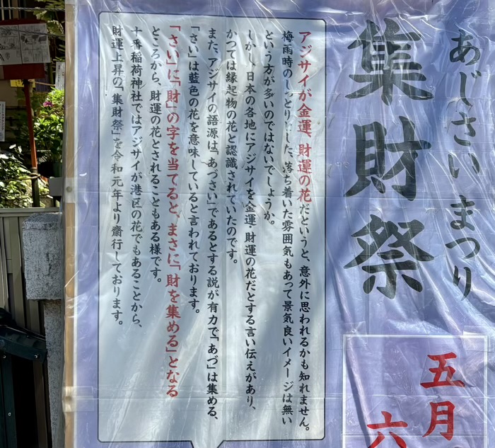麻布十番 十番稲荷神社 集財祭(あじさいまつり)