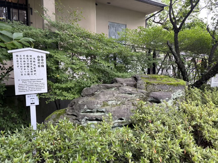 港区高輪　萬松山 泉岳寺　赤穂義士墓地　血染めの石