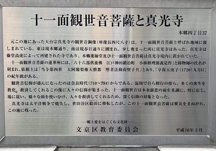 文京区　本郷薬師堂　十一面観世音菩薩坐像