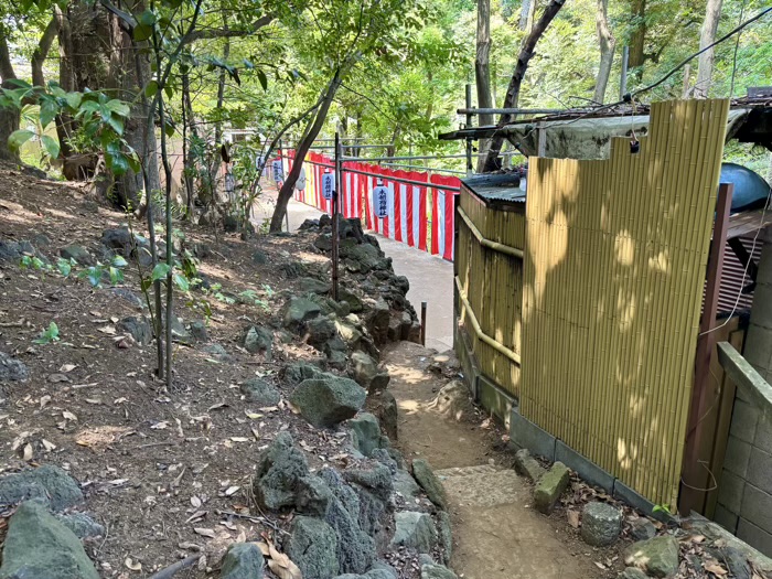 早稲田　水稲荷神社　富士祭り（富士塚）　下山道