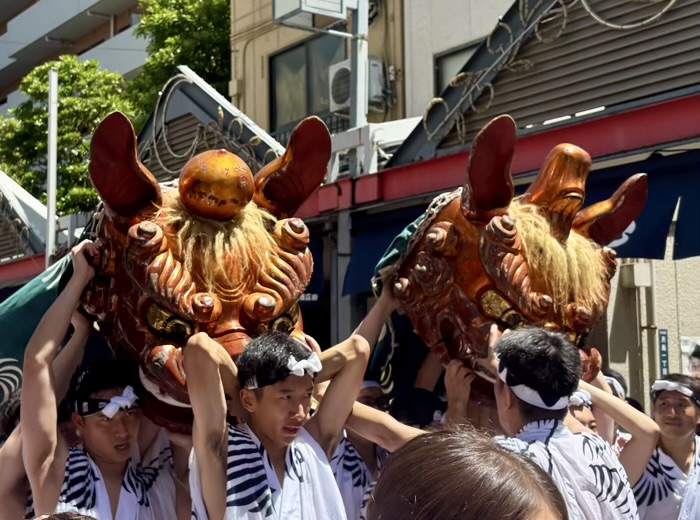 佃　住吉神社　例大祭　獅子頭巡幸