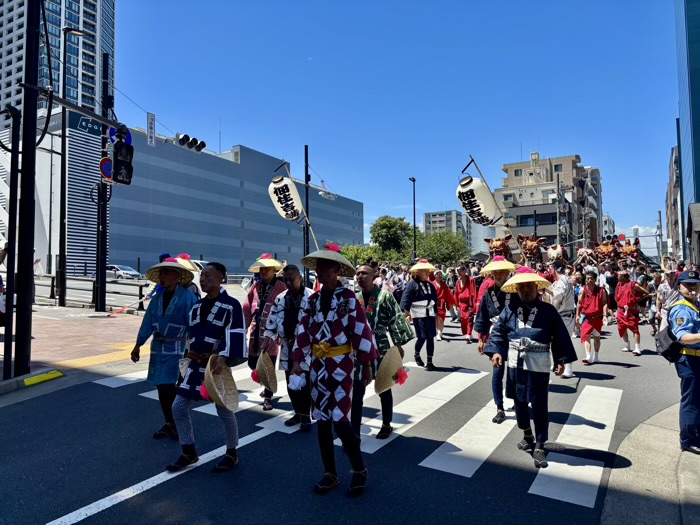 佃　住吉神社　例大祭　獅子頭巡幸