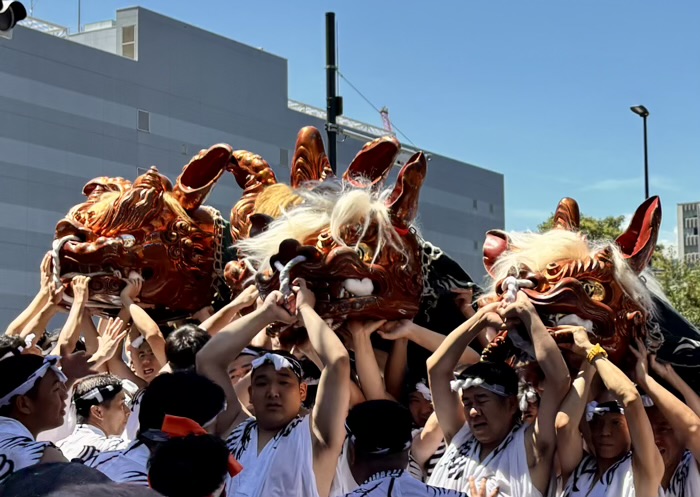 佃　住吉神社　例大祭　獅子頭巡幸