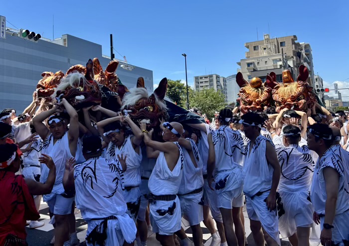 佃　住吉神社　例大祭　獅子頭巡幸