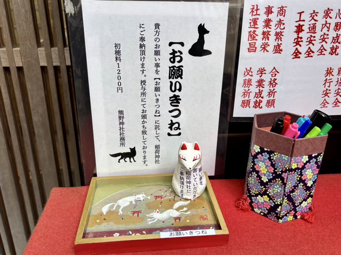 自由が丘熊野神社 お願いきつね